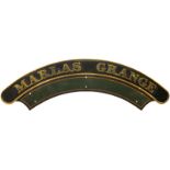 Railway Locomotive Nameplates, Marlas Grange: A nameplate, MARLAS GRANGE, from a GWR 6800 Grange