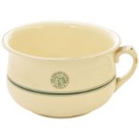 China, Highland Railway Chamber Pot: A Highland Railway Hotels chamber pot by John Donaldson of