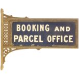 Enamel Railway and Station Signs, Caledonian Bracket Sign: A Caledonian Railway platform sign,