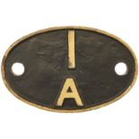 Railway Locomotive Shedplates, 1A: A shedplate 1A Willesden (1935 to September 1965). This ex LNWR