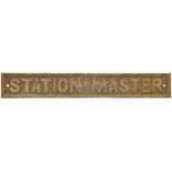 Railway Station Doorplates, Station Master, GWR: A GWR pre-grouping doorplate, STATION MASTER,