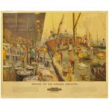 Railway Posters, Fishing Industry, Merriott: A BR(NE) quad royal poster, SERVICE TO THE FISHING