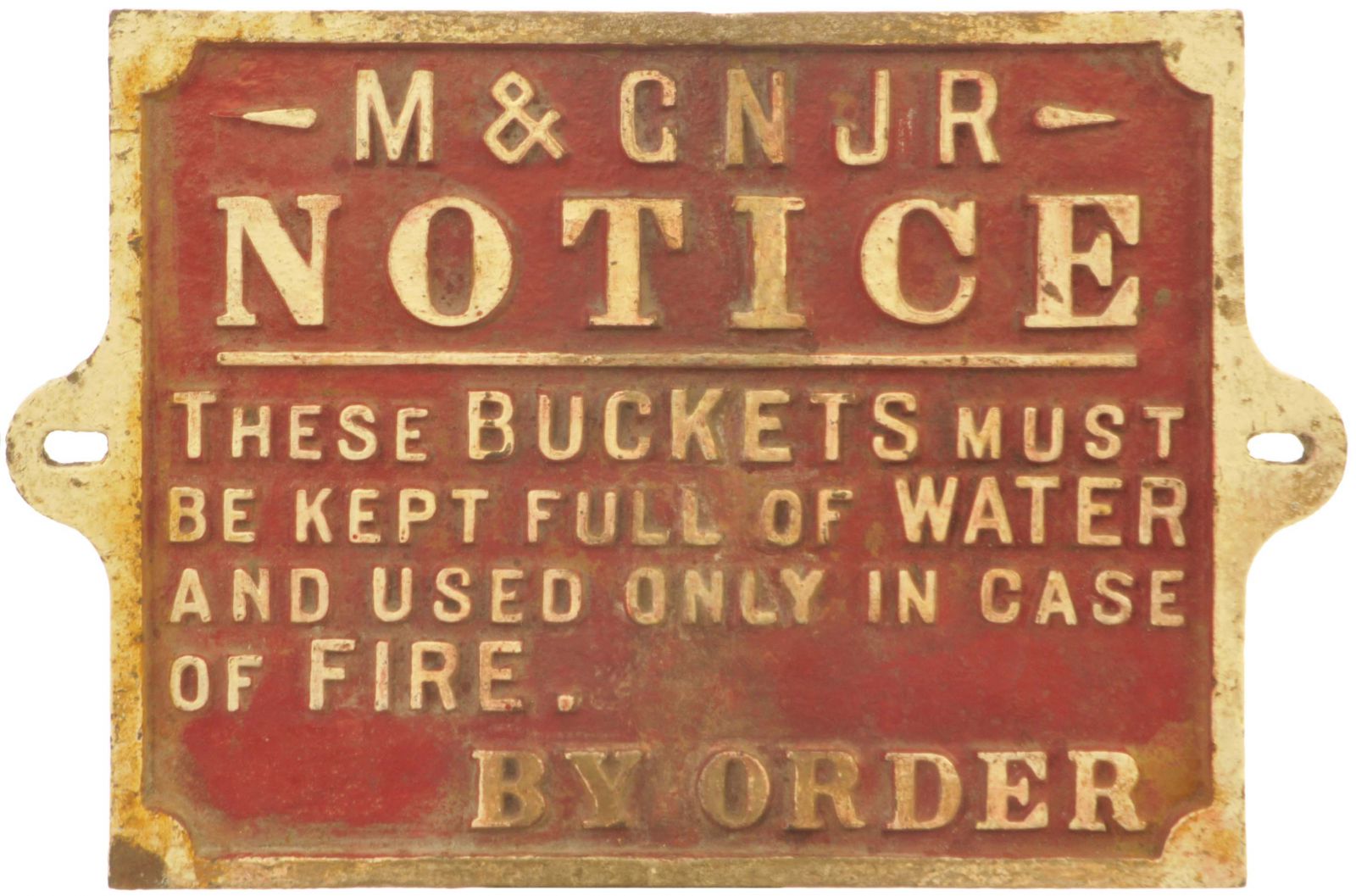 Cast Iron Railway Signs, M&GN Fire Buckets: A Midland & Great Northern Joint Railway fire buckets