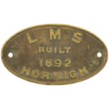 Railway Locomotive Worksplates (Steam), LMS, Built Horwich, 1892 (52171): A worksplate, LMS BUILT