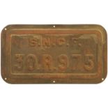 Tenderplates, SNCF, 30.R.975: A French tender plate, SNCF, 30.R.975, from the tender paired with a