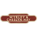 Railway Station Totem Signs, Wyrley & Cheslyn Hay: A BR(M) totem sign, WYRLEY & CHESLYN HAY, (f/