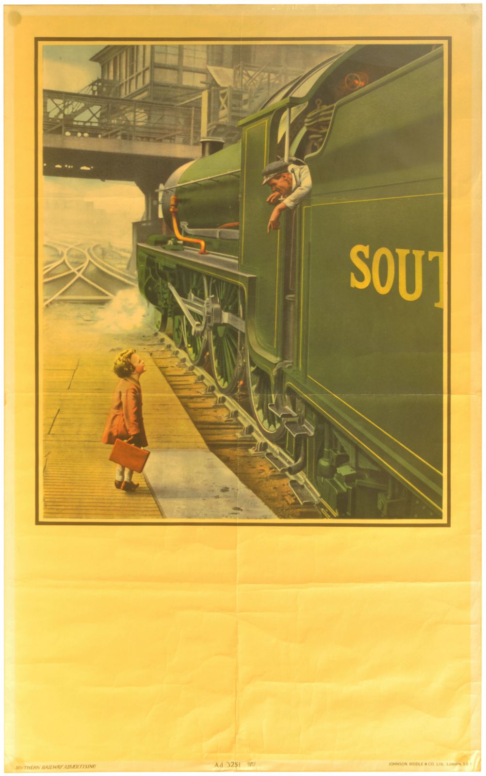 Railway Posters, SR Stock Image: A Southern Railway double royal stock poster, featuring the image