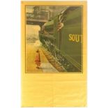 Railway Posters, SR Stock Image: A Southern Railway double royal stock poster, featuring the image