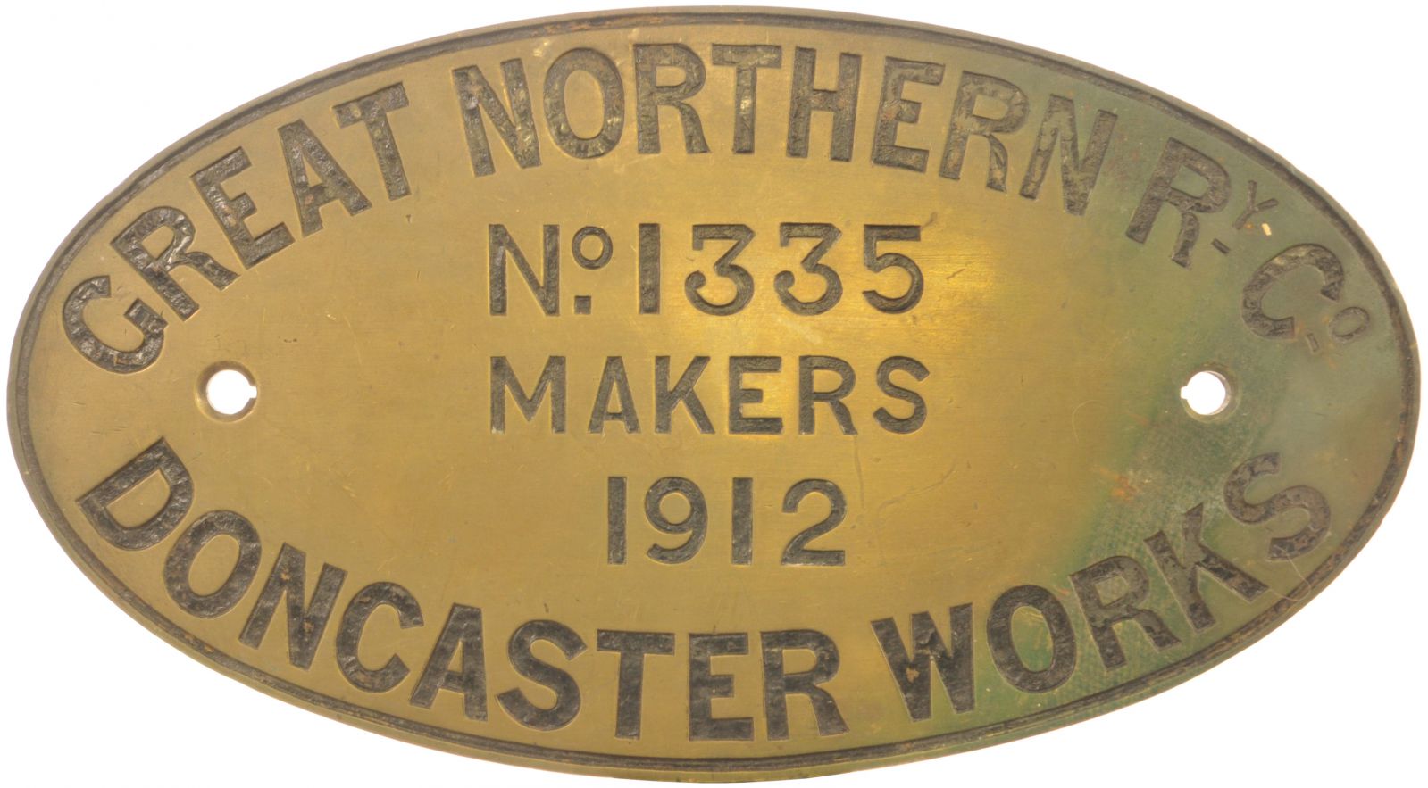 Railway Locomotive Worksplates (Steam), GNR Doncaster, 1335, 1912 (69470): A worksplate, GREAT