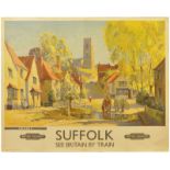 Railway Posters, Kersey, Suffolk, Merriott: A BR(E) quad royal poster, SUFFOLK, KERSEY, by Jack