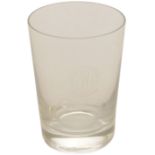 Glassware, GWR Hotels Whisky Tot: A GWR Hotels whisky glass, 3Â½'' tall, the side marked with the