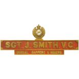 Railway Locomotive Nameplates, Sgt. J Smith V.C, Bengal Sappers & Miners: A nameplate, SGT. J