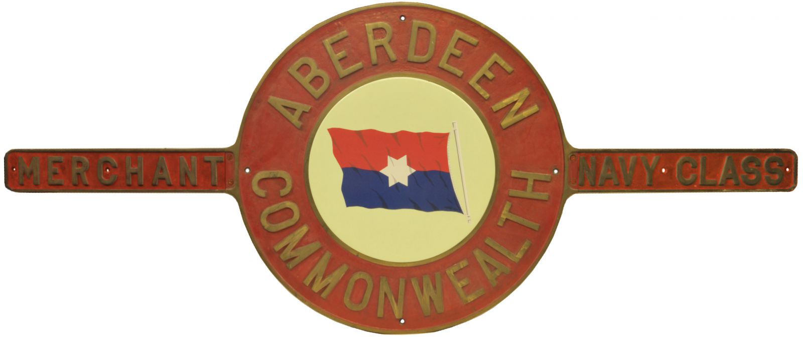 Railway Locomotive Nameplates, Aberdeen Commonwealth: A nameplate, ABERDEEN COMMONWEALTH, from the