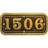 Railway Locomotive Cabside Numberplates, 1506: A (GWR) cabside numberplate, 1506, from a 1500