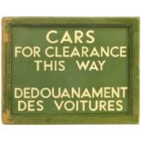 Enamel Railway and Station Signs, Cars for Clearance, SR: A Southern Railway notice, CARS FOR