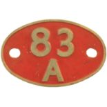 Railway Locomotive Shedplates, 83A, Alloy: A shed plate 83A (alloy), Newton Abbott (1960 to 1973).