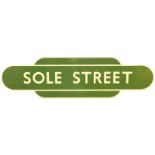 Railway Station Totem Signs, Sole Street: A BR(S) totem sign, SOLE STREET, (f/f), from the Swanley