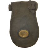 Railway Cash Bags, Raskelf, NER: A North Eastern Railway leather cash bag with brass plate, NER