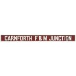 Railway Signal Box Nameboards, Carnforth F&M Junction: A signal box name board, CARNFORTH F & M