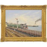 Railway Paintings, Ryde Pier, Woods: An original painting, RYDE PIER, by Chris Woods. A view of 02