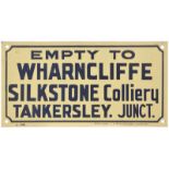 Railway Wagonplates, Wharncliffe Silkstone & Rufford: A pair of tinplate wagonplates: (a)