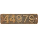 Railway Locomotive Smokebox Numberplates, 44979: A smokebox numberplate, 44979, from a LMS Class 5