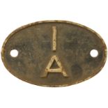 Railway Locomotive Shedplates, 1A: A shedplate, 1A Willesden (1935 to September 1965). This ex