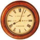 Railway Clocks and Watches, LNWR 12'' Roundhead: An attractive 12 inch mahogany roundhead clock.