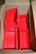 Box of 20 XL2 red plastic storage bins New & unused