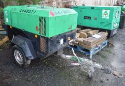 Ingersoll Rand 7/41 diesel driven air compressor
Year: 2007
S/N: 424878
Recorded Hours: 2626