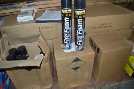 22 - aerosol cans of fire foam (in 3 boxes) New & unused