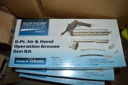 6 piece air & hand operated grease gun kit New & unused