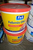 2 - tubs of Febmix DH mortar plasticiser New & unused