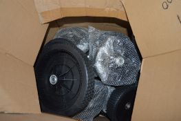 Box of Various Plastic Wheels