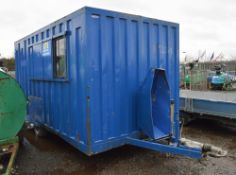 12 ft x 8 ft mobile welfare unit comprising of toilet, store & canteen c/w 6 kva generator & keys