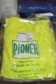 2 pairs of Pioneer Hi-Viz yellow waterproof trousers Size 36 New & unused