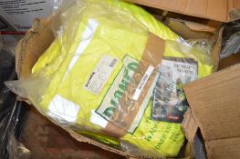 Box of various Hi-Viz yellow trousers New & unused