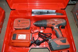 Hilti SFH 22A 21.6 volt cordless drill c/w charger, spare battery & carry case BOH428H