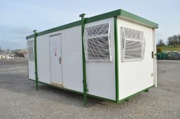 21 ft x 9 ft timber jack leg office unit comprising of 2 rooms 70/30 split c/w keys MS316106