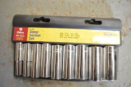 9 piece 3/8 inch drive imperial socket set New & unused