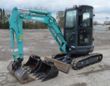 Kobelco SK27SR rubber tracked zero tail swing mini excavator  Year of construction: 2014 Model Year: