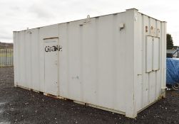 20 ft x 8 ft steel anti-vandal office unit S/N: 25442-1 c/w keys **Please note there are no