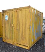 10 ft x 8 ft steel shipping container c/w portable toilet **Please note there are no loading