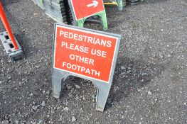 5 - plastic 'Pedestrians Please Use Other Path' signs