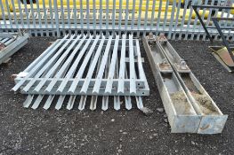 Pair of steel gates & posts Dimensions: 3.6 metre W x 2.25 metre H