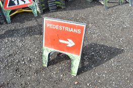 5 - plastic 'Pedestrians Right/Left' signs