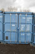 20 ft x 8 ft steel shipping container S/N: GH1040868 Contents not included and cabin will only be