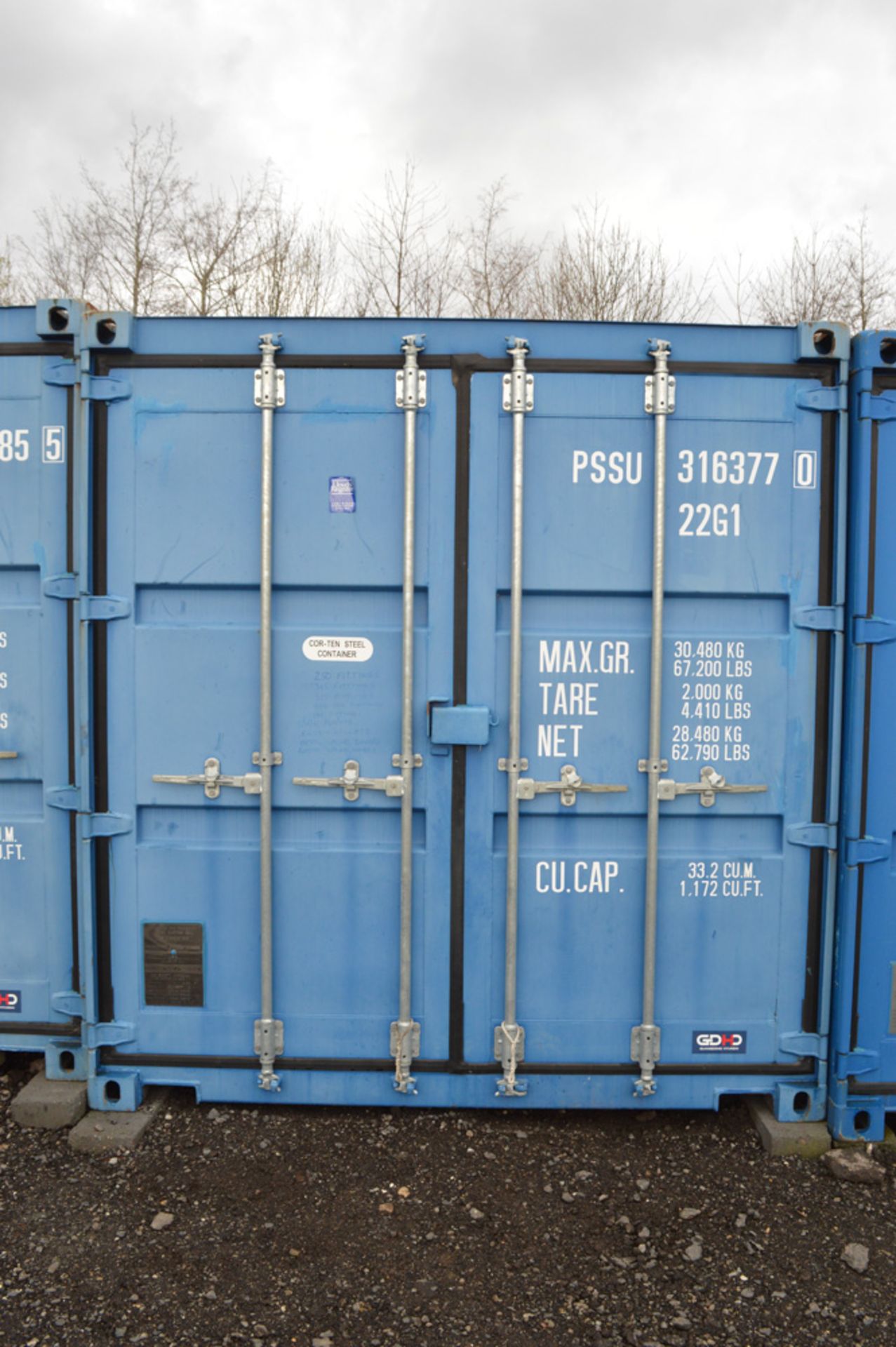 20 ft x 8 ft steel shipping container S/N: GH1040960 Contents not included and cabin will only be