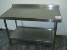 2 tier stainless steel table 1200mm x 650mm