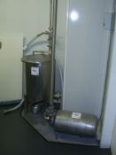 Stainless steel tank Approx 430mm x 800mmc/w pump & associated piping